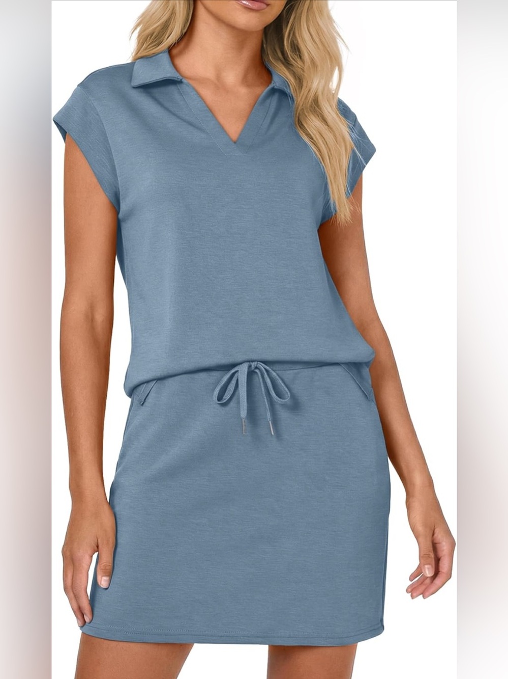 Casly Lamiit Blue Skort Set Sm. Sleeveless Collared Top Matching 2 Piece Outfit